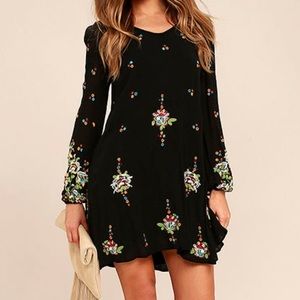 Free People Embroidered Mini Dress
